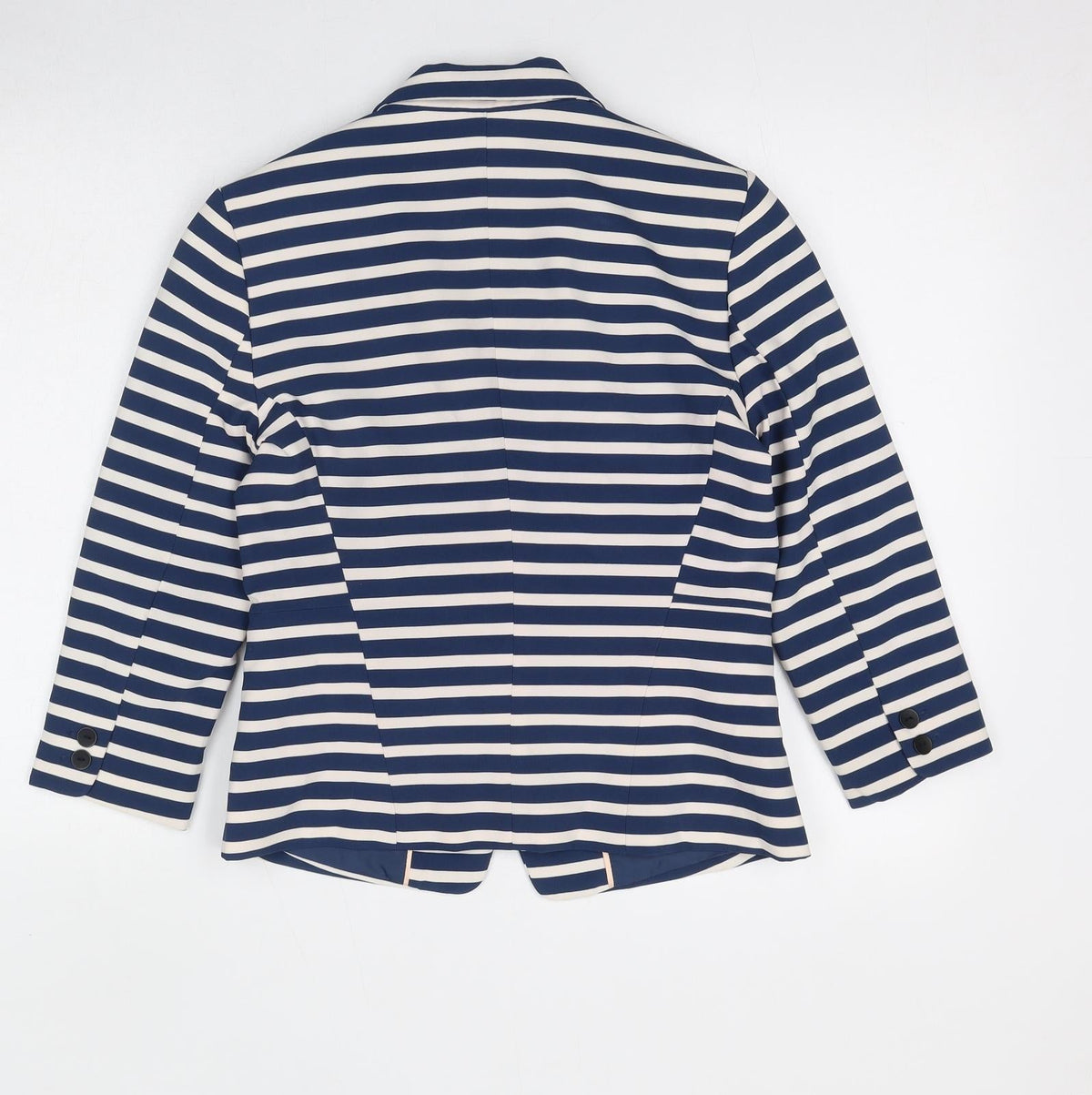 Bershka Womens Blue Striped Jacket Blazer Size M Button