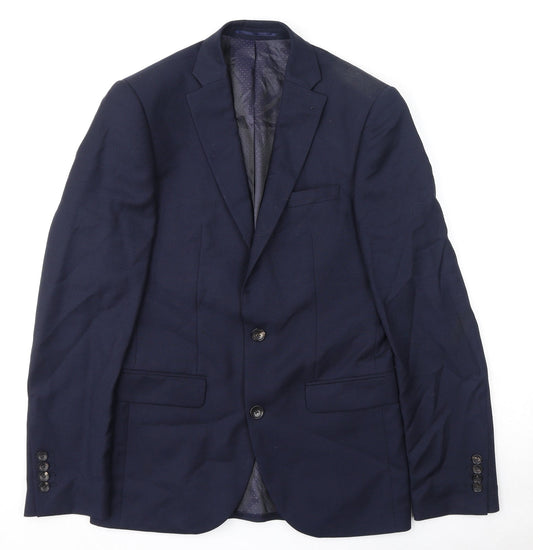 NEXT Mens Blue Wool Jacket Suit Jacket Size 38 Regular