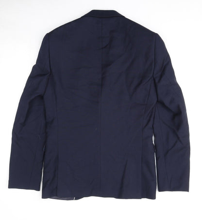 Next Mens Blue Wool Jacket Suit Jacket Size 38 Regular