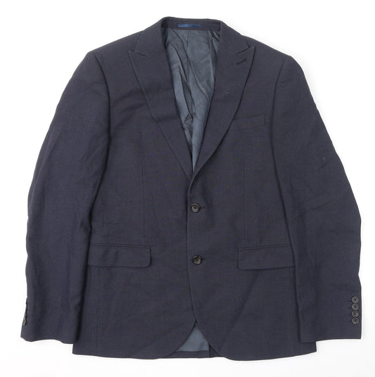 NEXT Mens Blue Polyester Jacket Suit Jacket Size 40 Regular
