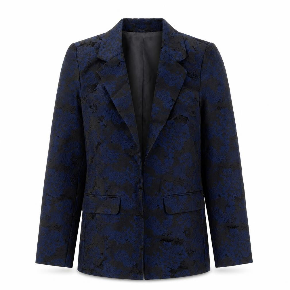 Marks & Spencer Womens Blue Geometric Jacket Blazer Size 6 - Limited Edition