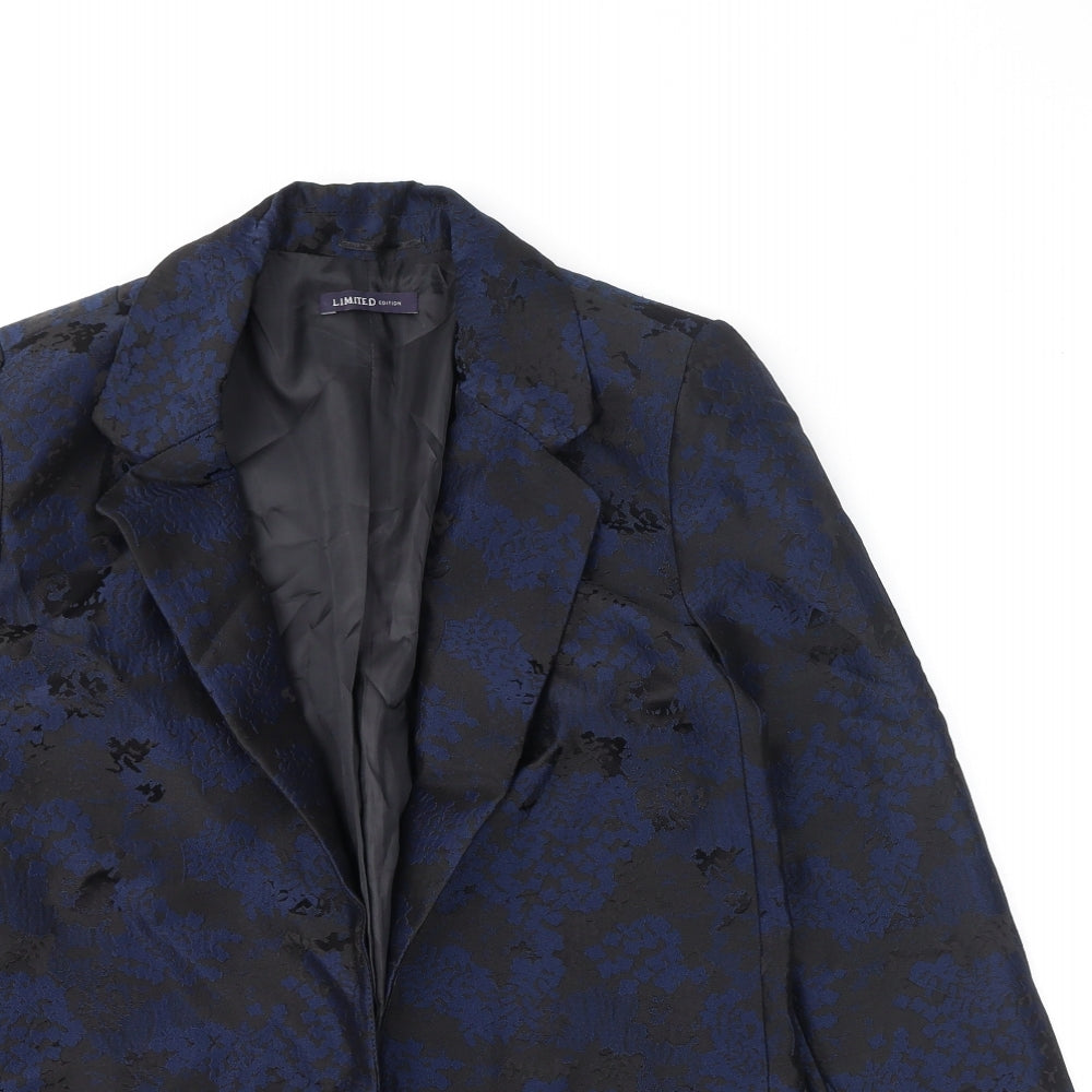 Marks and Spencer Womens Blue Geometric Jacket Blazer Size 6 - Limited Edition