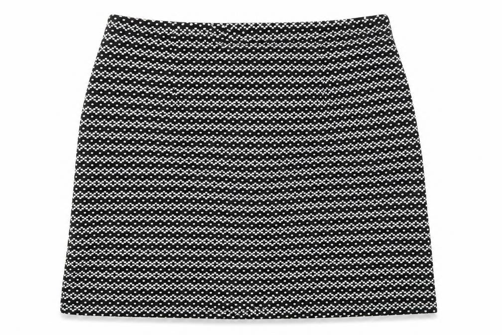 New Look Womens Black Geometric Polyester A-Line Skirt Size 12 Zip