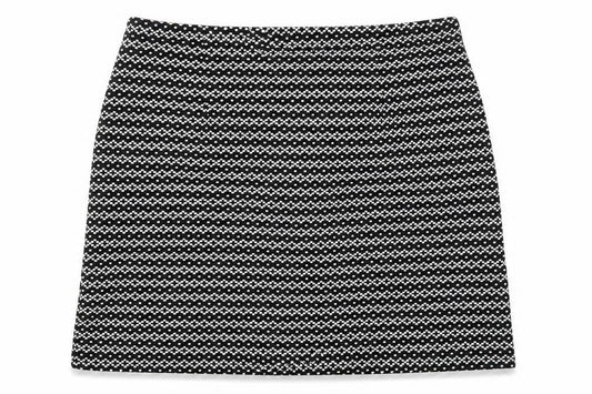 New Look Womens Black Geometric Polyester A-Line Skirt Size 12 Zip