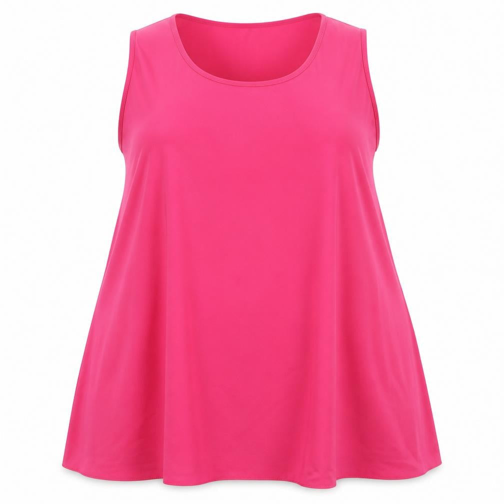 Evans Womens Pink Polyester Basic Tank Size 16 Round Neck