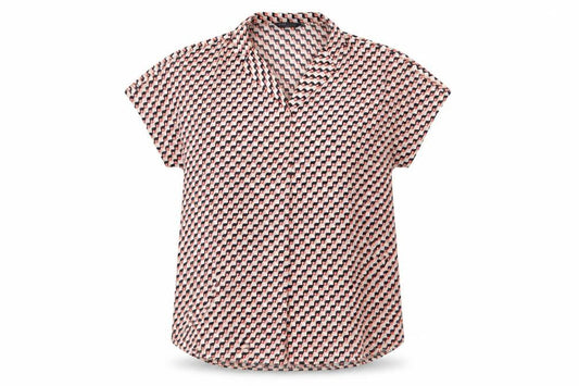 Marks and Spencer Womens Multicoloured Geometric Polyester Basic Button-Up Size 12 Collared