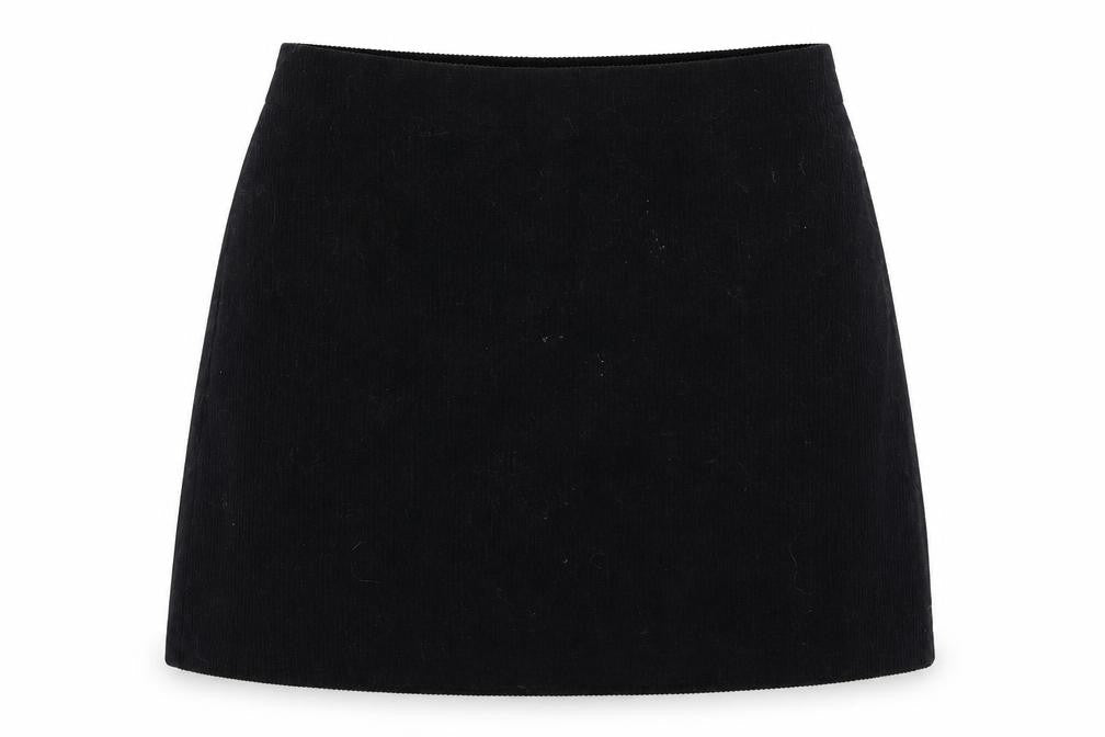Reclaimed Vintage Womens Black Polyester A-Line Skirt Size 14 Zip
