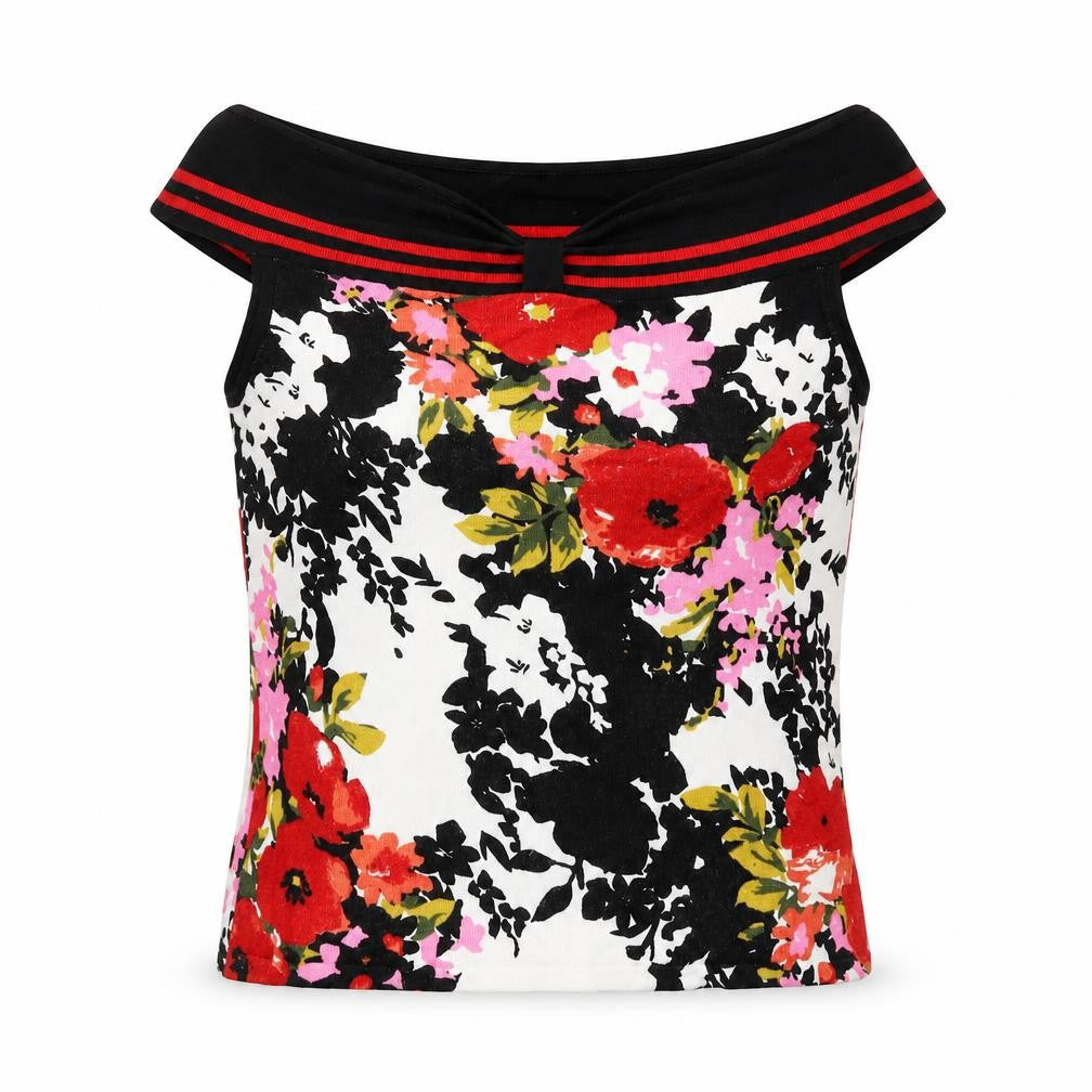 Precis Womens Multicoloured Floral Viscose Basic Tank Size S Round Neck