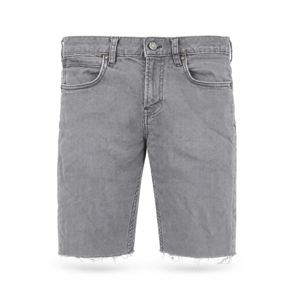 French Connection Mens Grey Cotton Chino Shorts Size 28 in Slim Zip - Frayed Hem