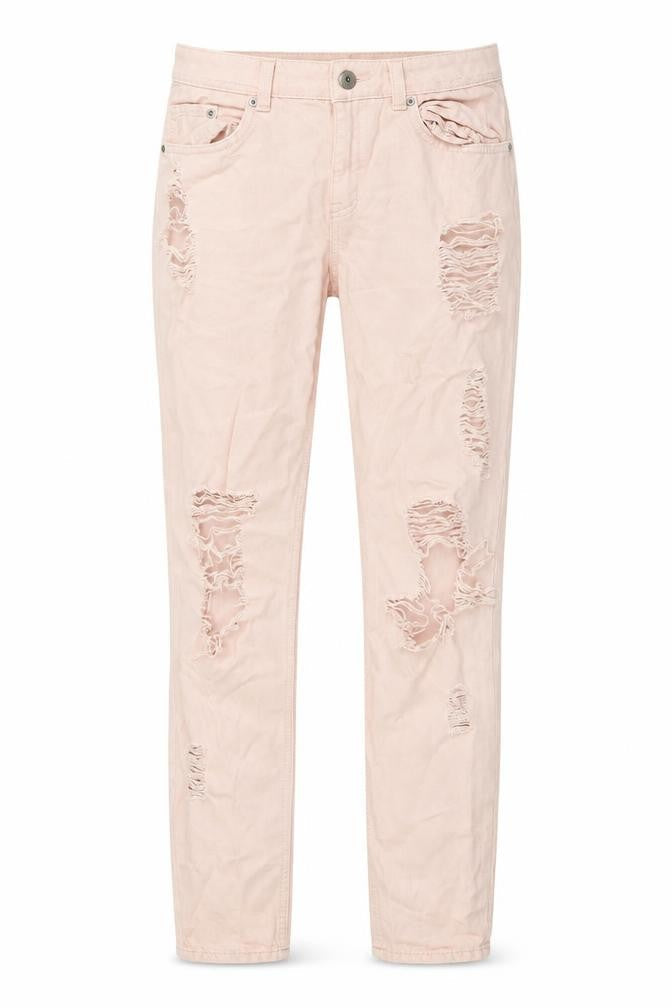 H&M Womens Pink Cotton Skinny Jeans Size 10 Regular Button