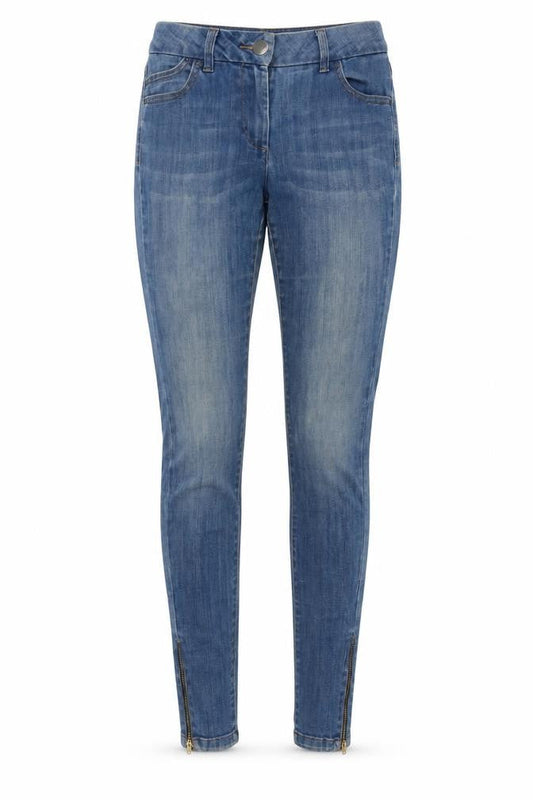 Marks & Spencer Womens Blue Cotton Skinny Jeans Size 6 L29 in Regular Button