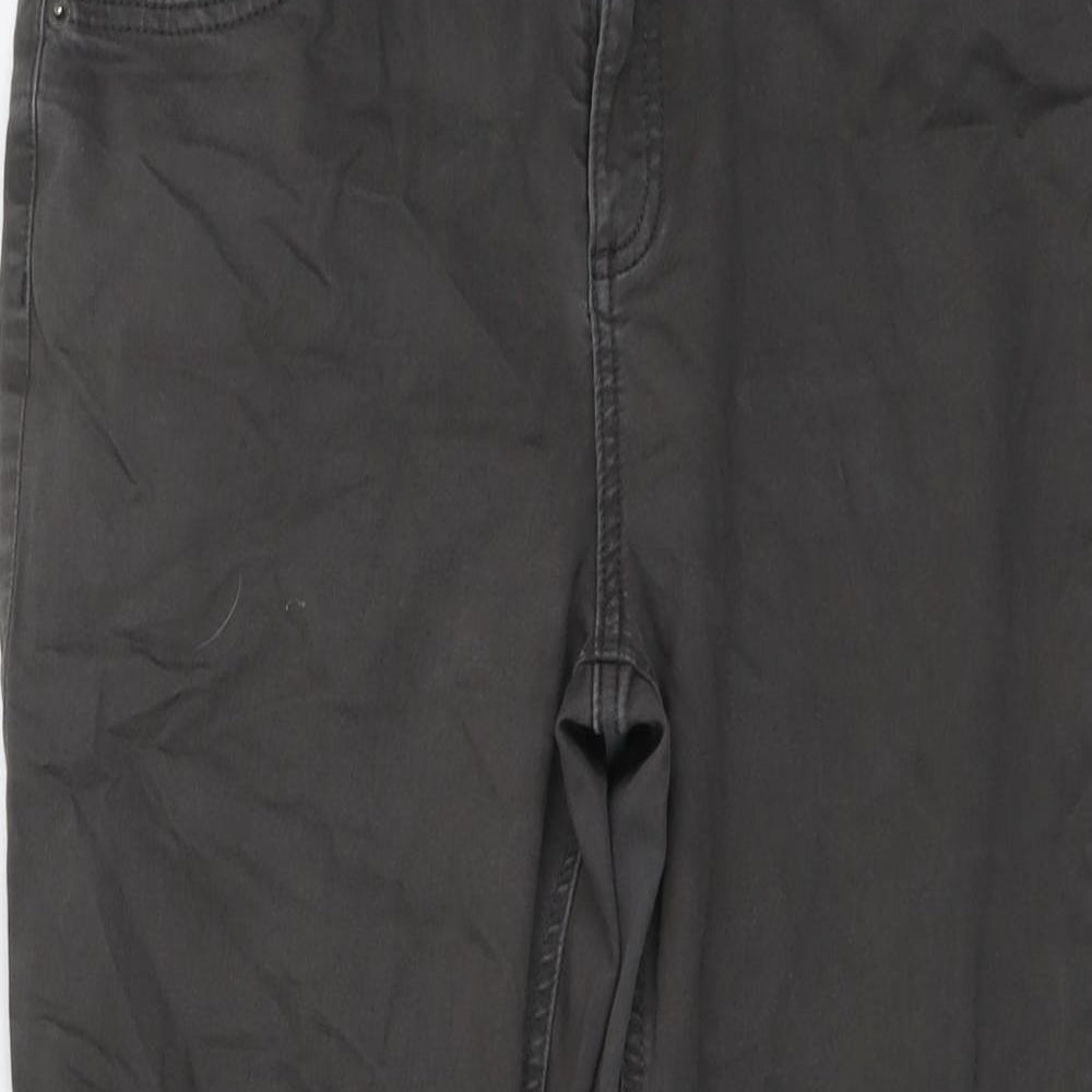 Marks and Spencer Womens Grey Cotton Skinny Jeans Size 12 L27 in Regular Button