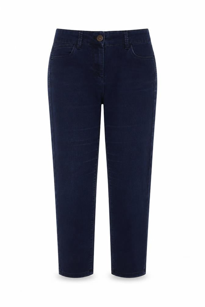 Marks & Spencer Womens Blue Cotton Straight Jeans Size 10 L23 in Regular Button