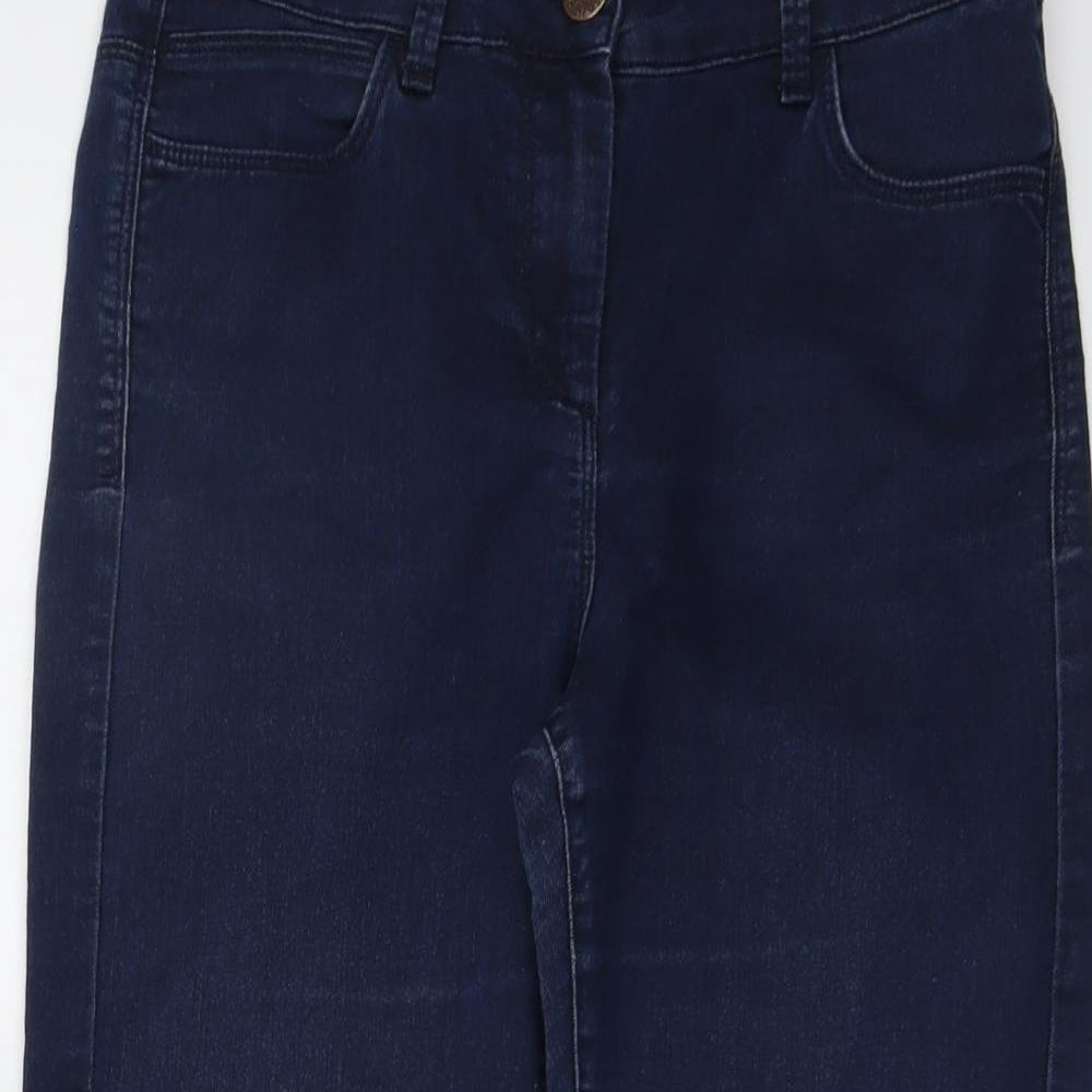 Marks and Spencer Womens Blue Cotton Straight Jeans Size 10 L23 in Regular Button