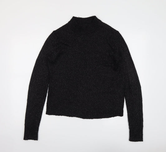 VERO MODA Womens Black Mock Neck Acrylic Pullover Jumper Size S