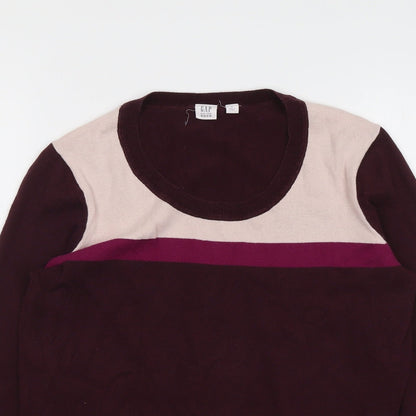 Gap Womens Purple Round Neck Acrylic Pullover Jumper Size M