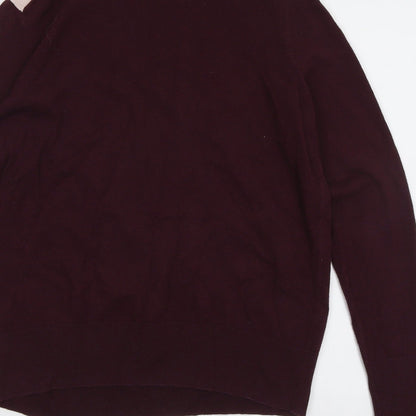 Gap Womens Purple Round Neck Acrylic Pullover Jumper Size M