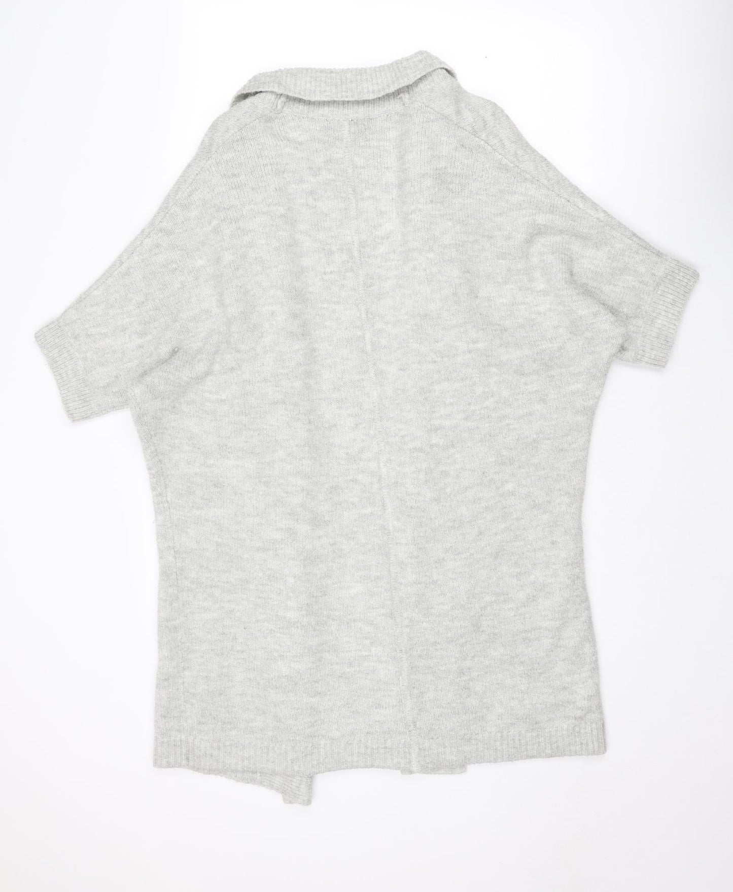 Monsoon Womens Grey Collared Acrylic Cardigan Jumper Size S