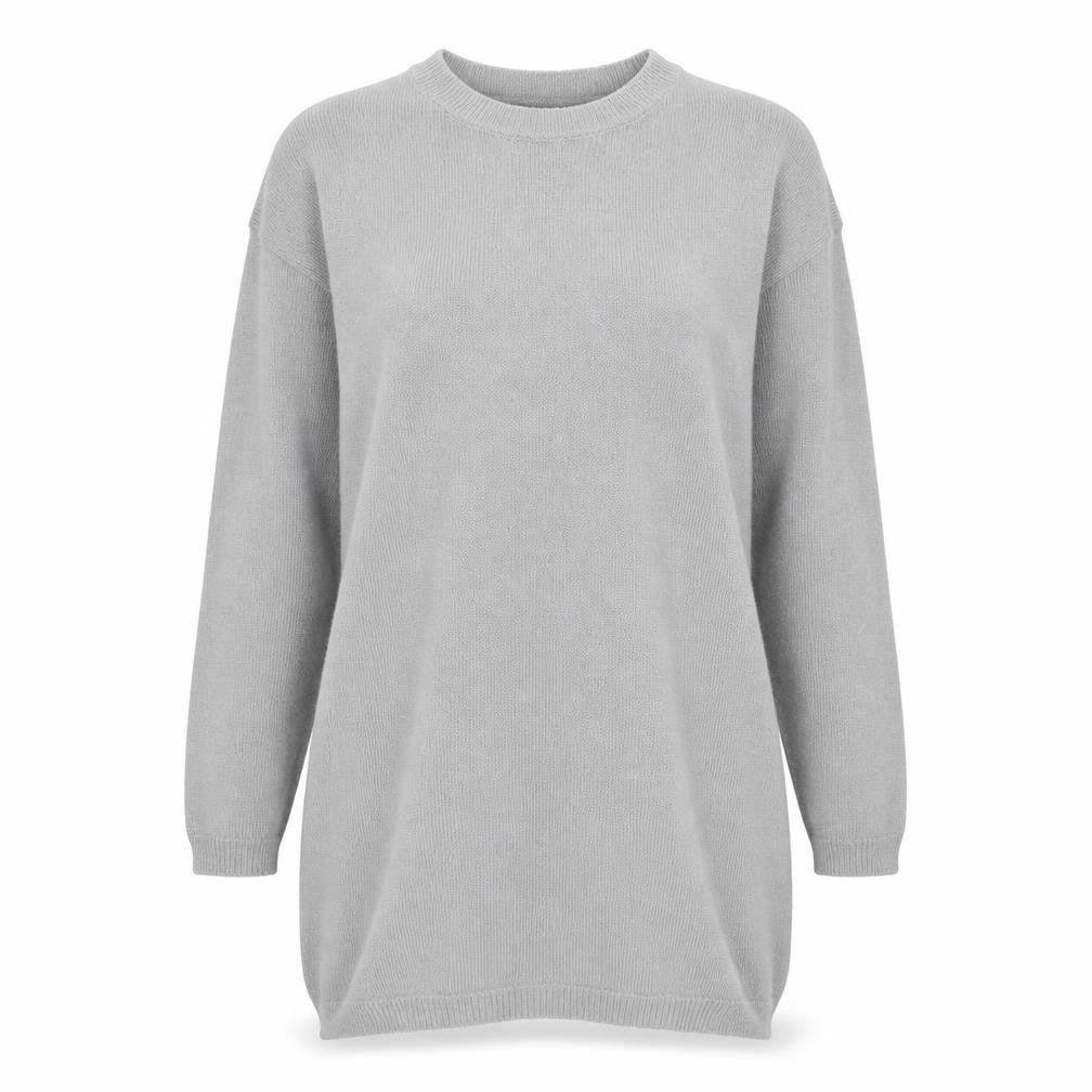 Boohoo Womens Grey Crew Neck Acrylic Pullover Jumper Size S