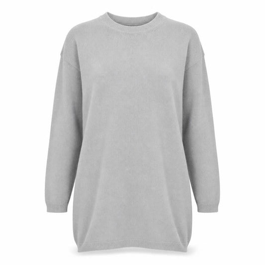 Boohoo Womens Grey Crew Neck Acrylic Pullover Jumper Size S