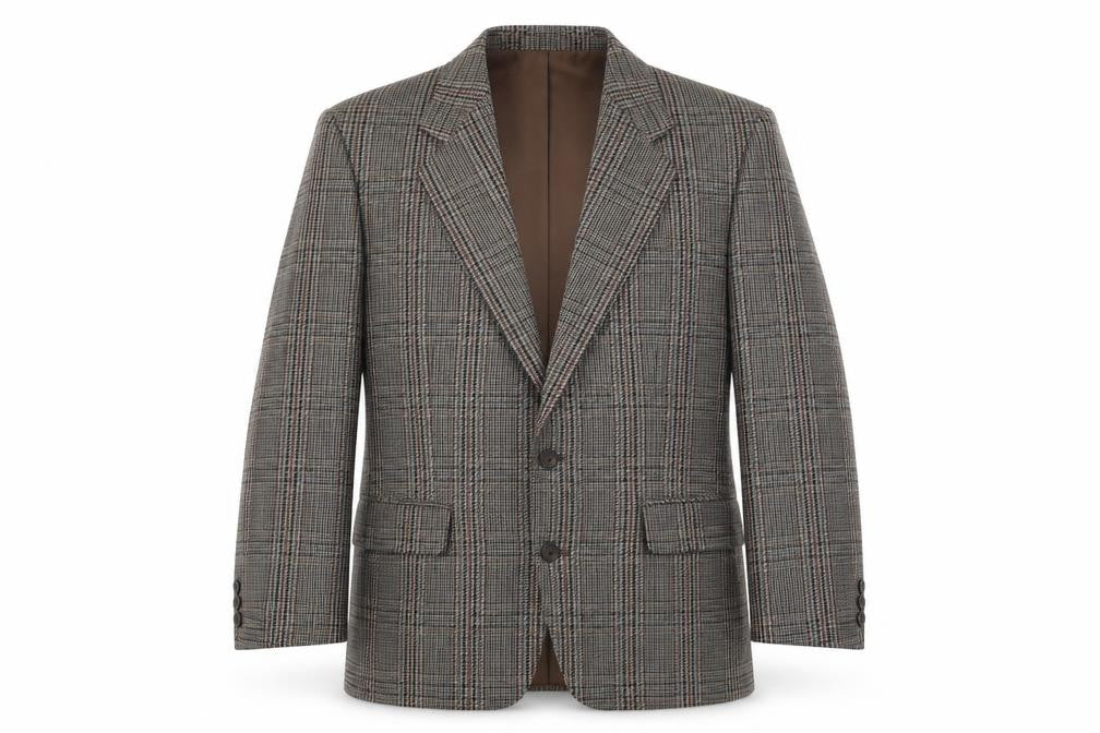Dunn & Co Mens Brown Plaid Wool Jacket Suit Jacket Size 40 Regular