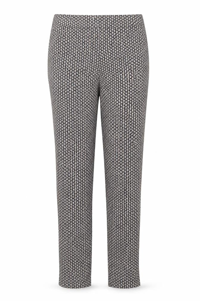 Dunnes Stores Womens Multicoloured Geometric Viscose Trousers Size 10 Regular Zip