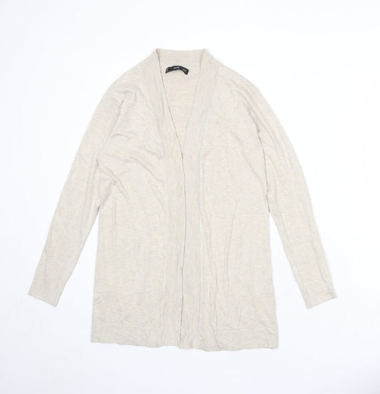Mango Womens Beige V-Neck Viscose Cardigan Jumper Size XS