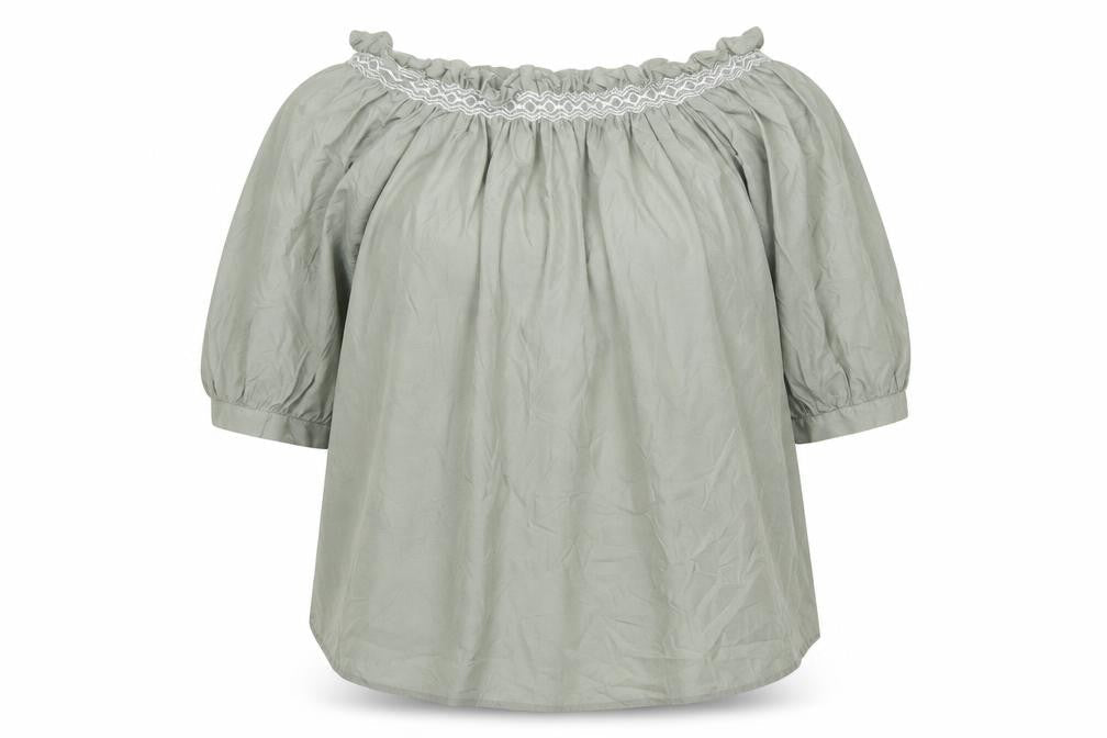 Marks & Spencer Womens Green Cotton Basic Blouse Size 10 Round Neck