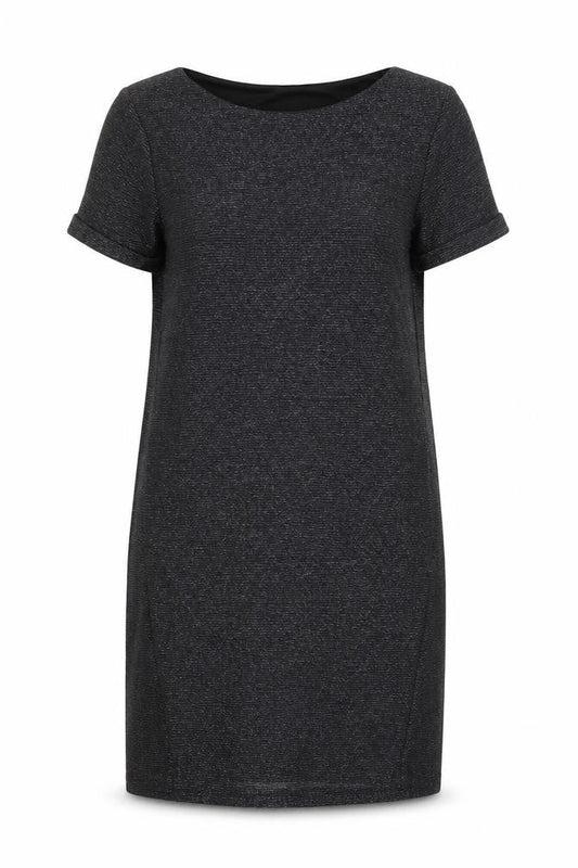 Warehouse Womens Grey Polyester T-Shirt Dress Size 8 Boat Neck Pullover