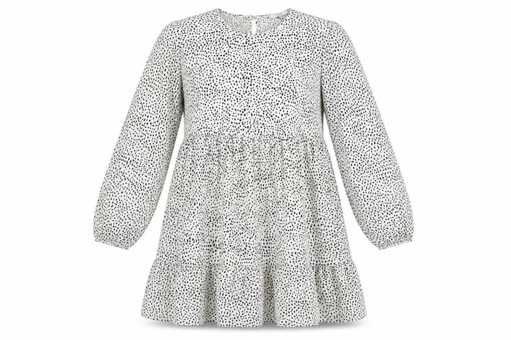 NEXT Womens White Animal Print Polyester A-Line Size 6 Round Neck Button