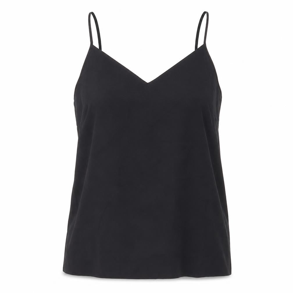 Marks & Spencer Womens Black Polyester Basic Tank Size 10 V-Neck