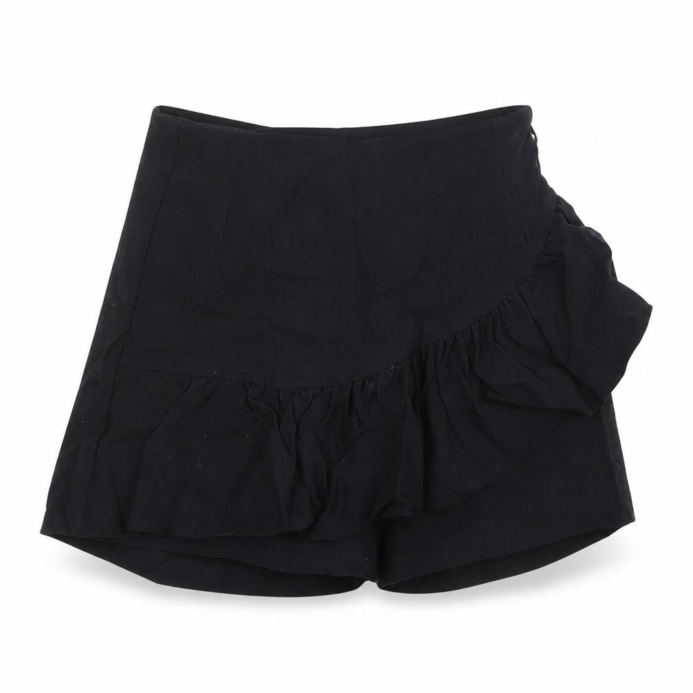 Bershka Womens Black Polyester Culotte Shorts Size 6 Regular Zip