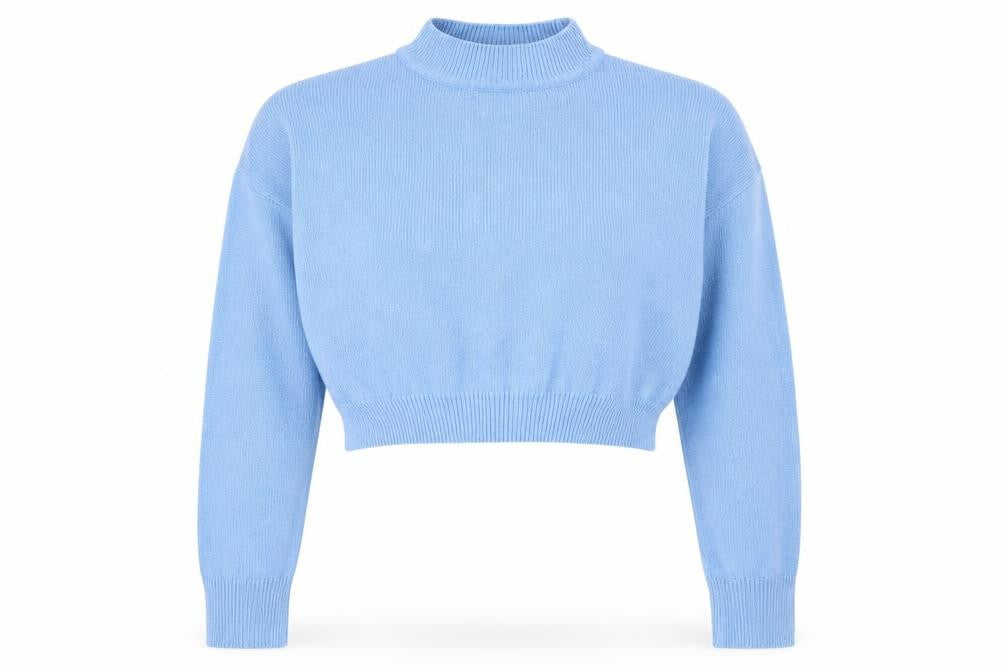 New Look Womens Blue Mock Neck Acrylic Pullover Jumper Size M