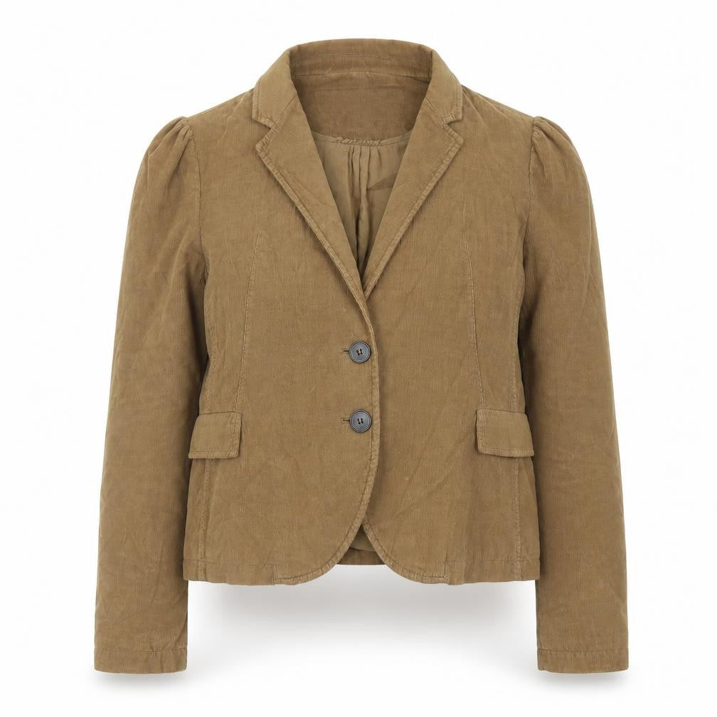 Zara Womens Brown Cotton Jacket Blazer Size XL