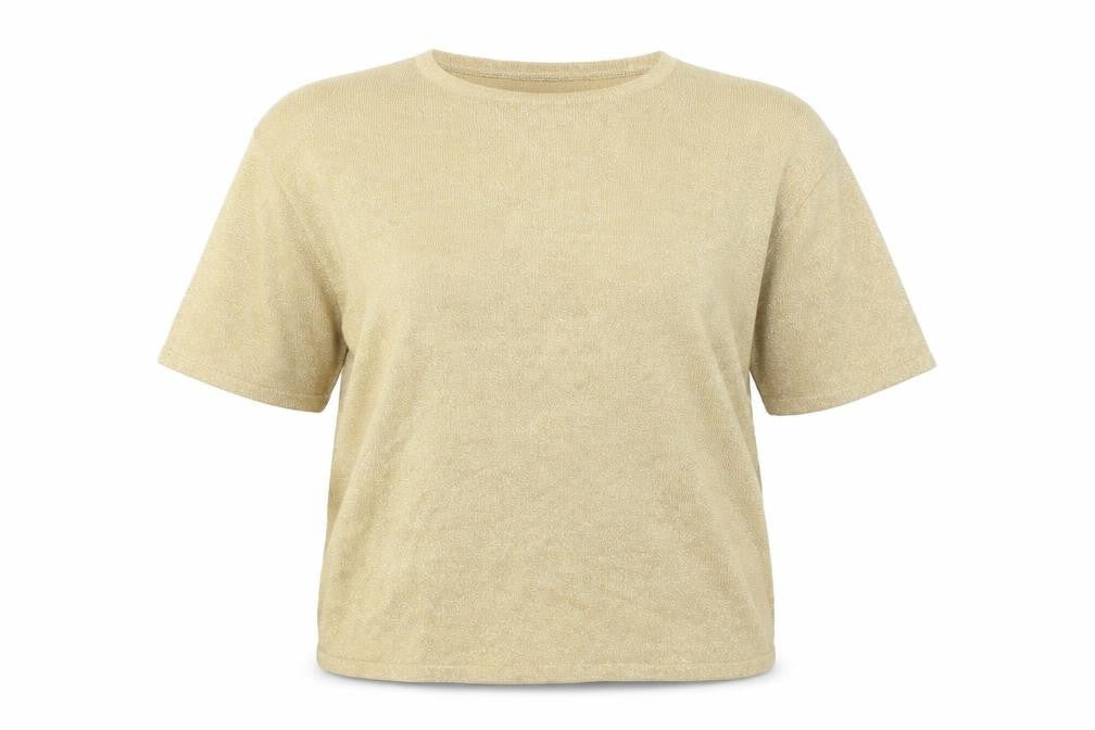 David Hollis Womens Gold Crew Neck Acrylic Pullover Jumper Size L