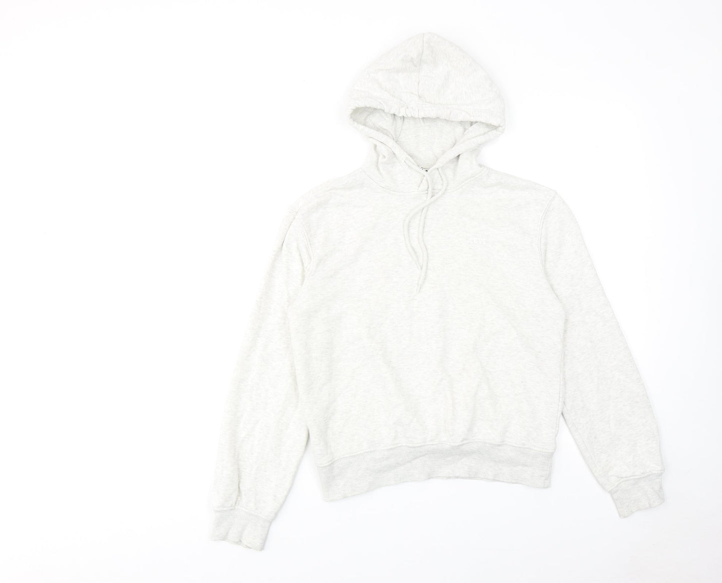 H&M Womens Grey Cotton Pullover Hoodie Size 2XS Pullover