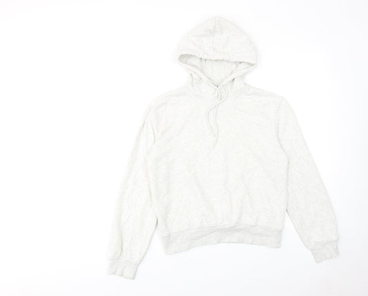 H&M Womens Grey Cotton Pullover Hoodie Size 2XS Pullover