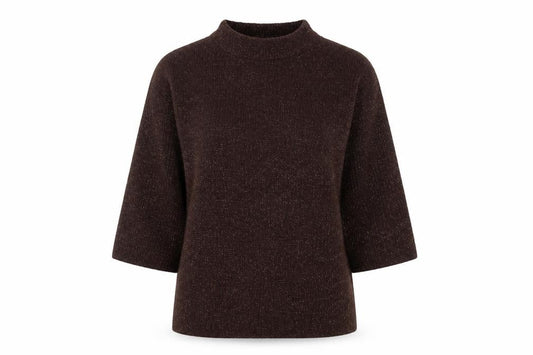 Warehouse Womens Brown Mock Neck Acrylic Pullover Jumper Size 8