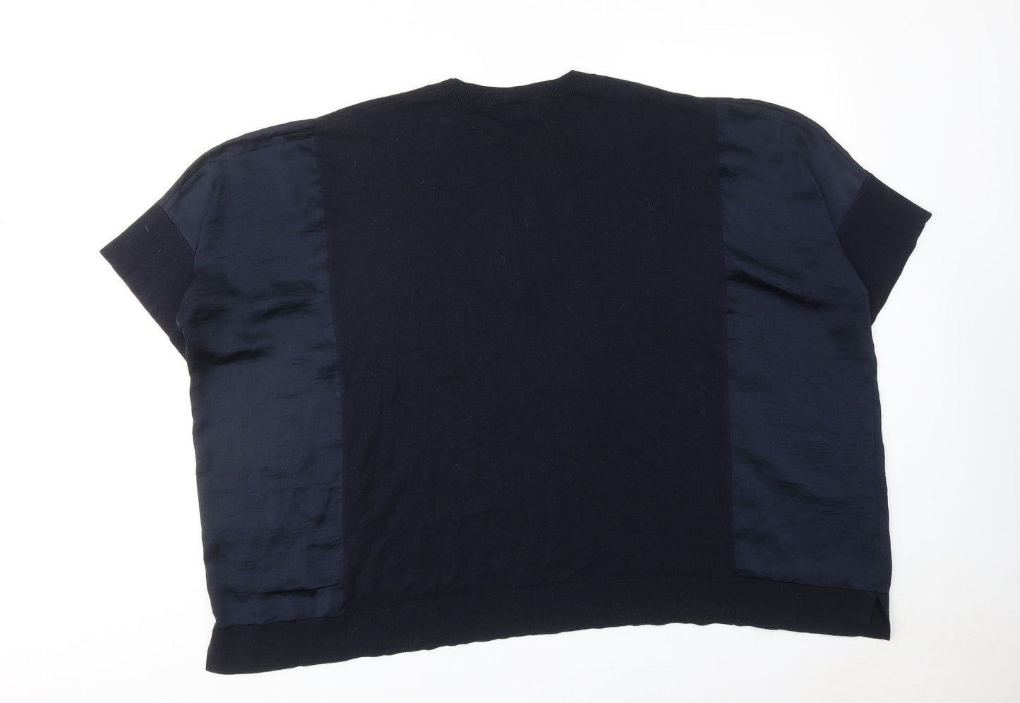 Warehouse Womens Blue Round Neck Polyester Pullover Jumper Size 18