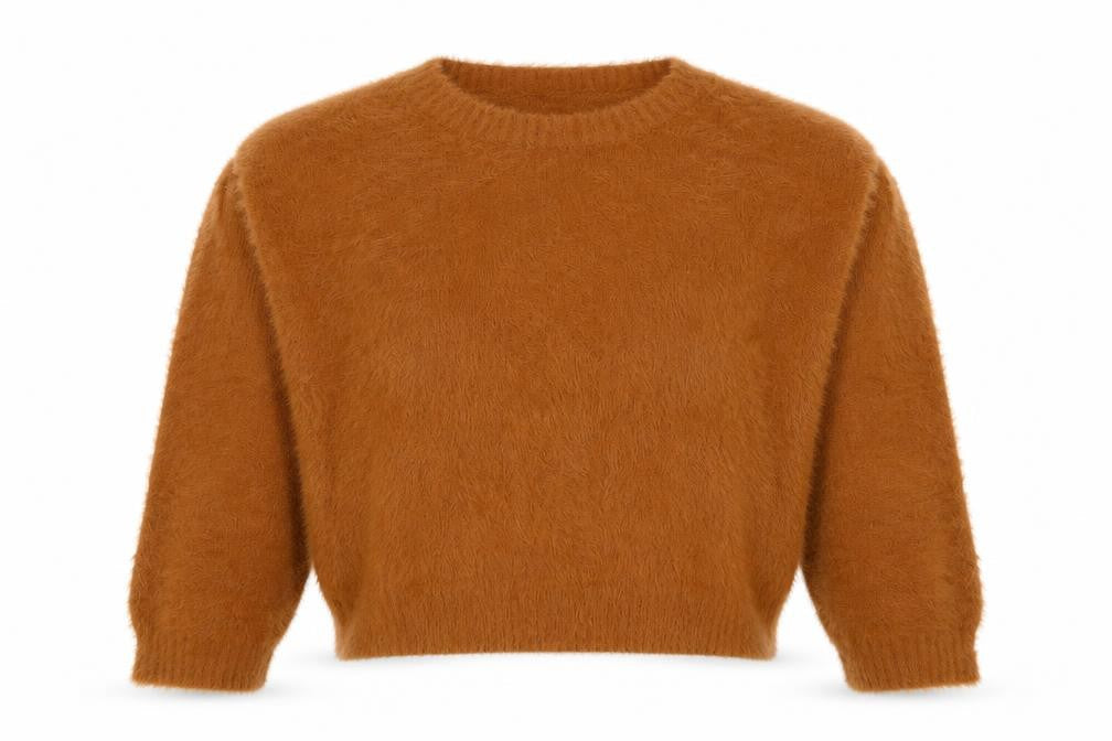 New Look Womens Brown Round Neck Nylon Pullover Jumper Size M