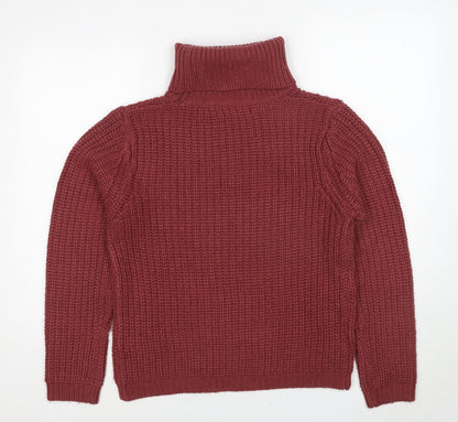 Rut & Circle Womens Red Roll Neck Acrylic Pullover Jumper Size S