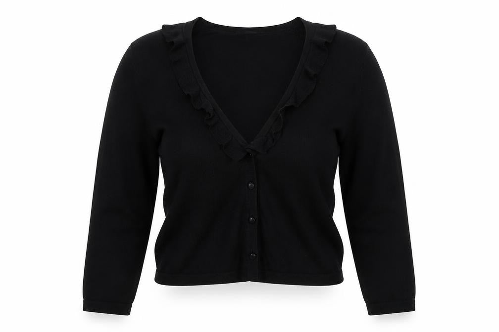 Alex & Co Womens Black V-Neck Viscose Cardigan Jumper Size 10