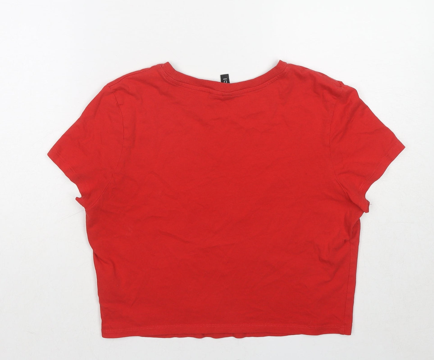H&M Womens Red Cotton Basic T-Shirt Size L Round Neck - Arizona Motors