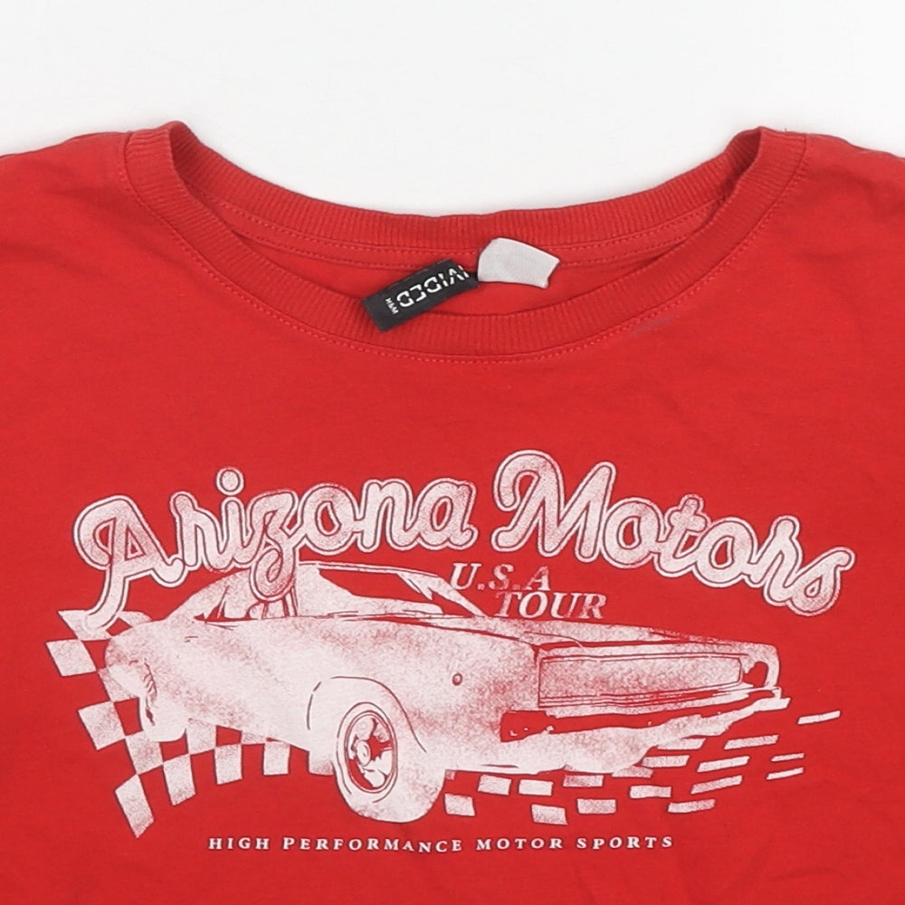 H&M Womens Red Cotton Basic T-Shirt Size L Round Neck - Arizona Motors