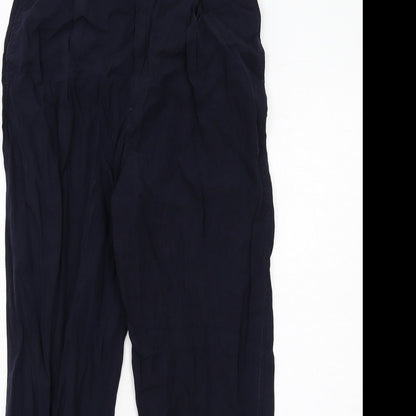Zara Womens Blue Lyocell Trousers Size XS Regular Zip