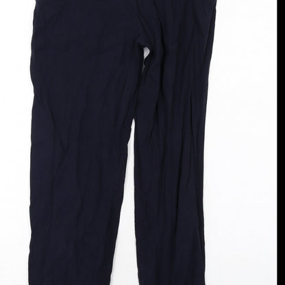 Zara Womens Blue Lyocell Trousers Size XS Regular Zip