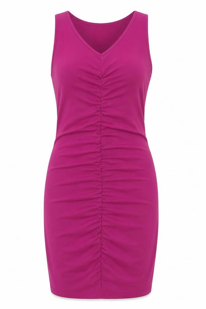 Noisy may Womens Pink Polyester Bodycon Size L V-Neck Pullover
