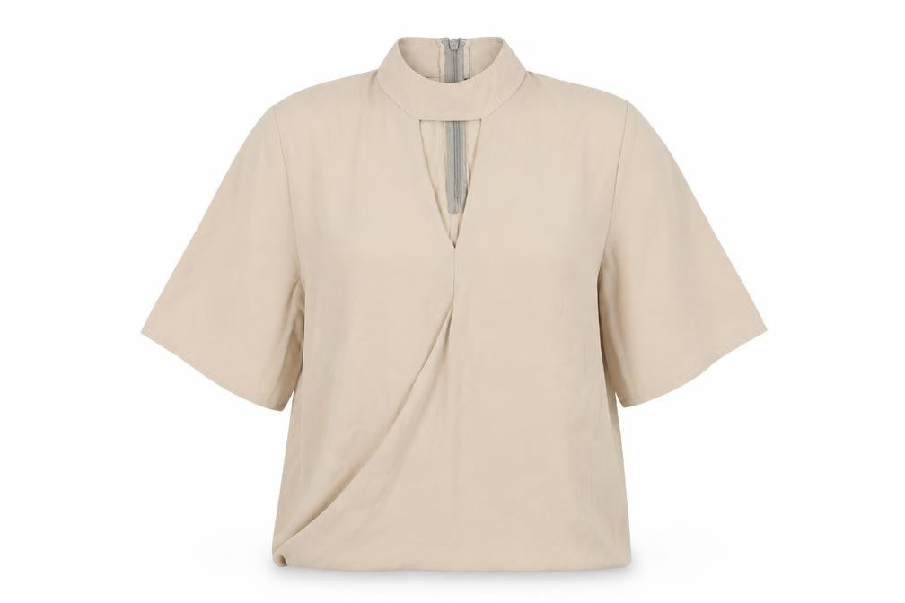 Boohoo Womens Beige Polyester Basic Blouse Size 8 Halter