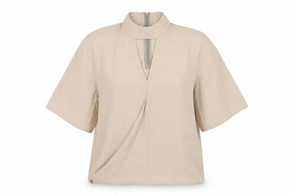 Boohoo Womens Beige Polyester Basic Blouse Size 8 Halter