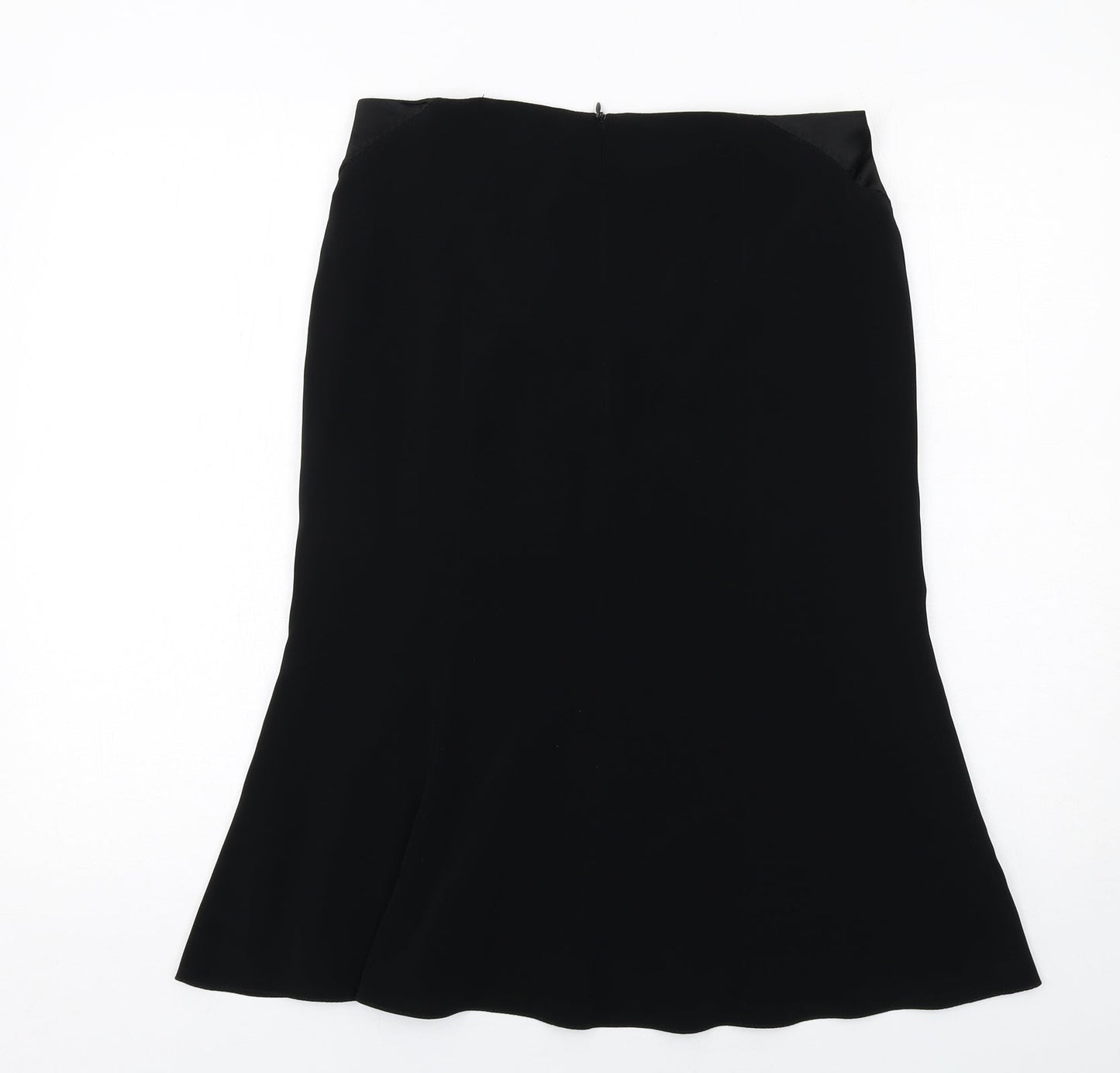 Amanda Womens Black Polyester A-Line Skirt Size 10 Zip